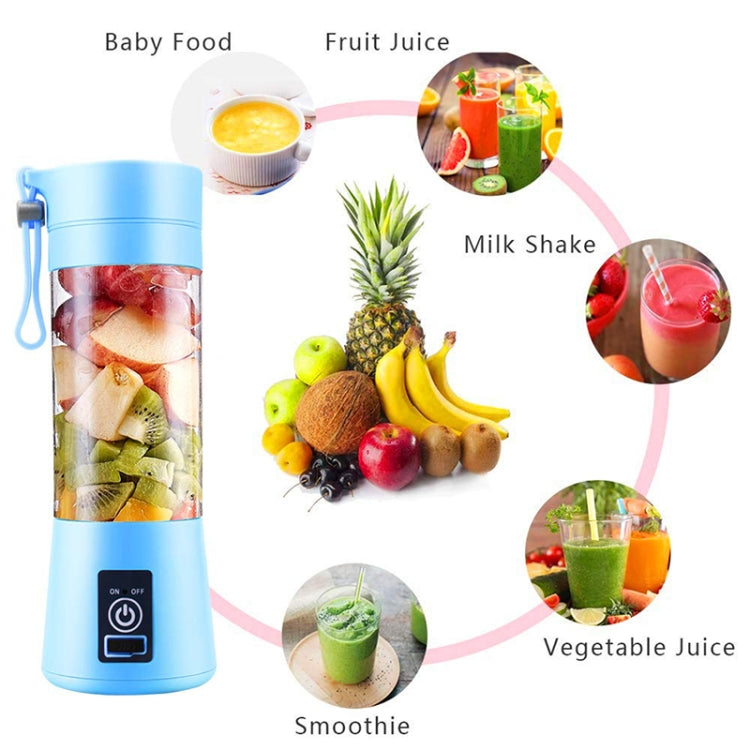 USB Rechargeable Electric Automatic Vegetable Fruit Citrus Orange Juice Maker Cup Mixer Bottle (380ML)(2 Blades Purple) - Home & Garden by buy2fix | Online Shopping UK | buy2fix