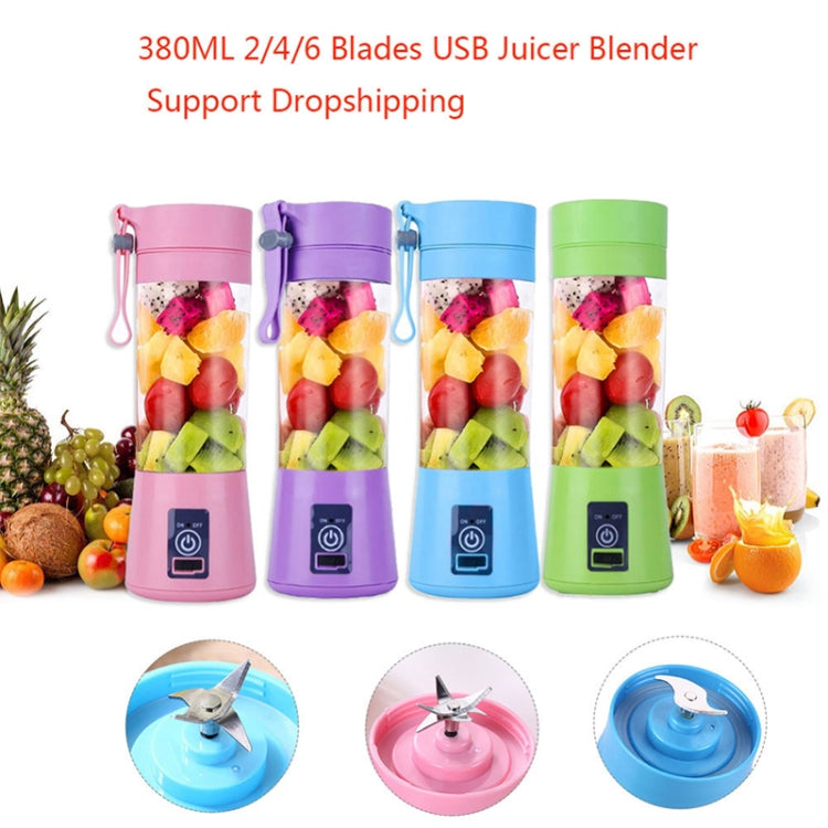 USB Rechargeable Electric Automatic Vegetable Fruit Citrus Orange Juice Maker Cup Mixer Bottle (380ML 2 Blender) - Home & Garden by buy2fix | Online Shopping UK | buy2fix