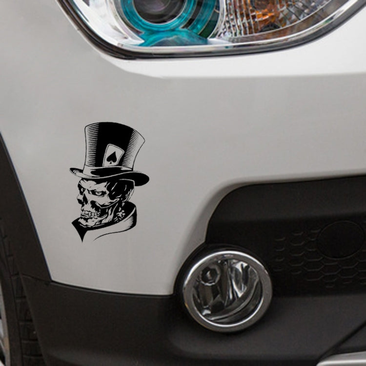 10 PCS Joker Skeleton Skull Playing Cards Poker Monster Hat Shape Vinyl Car Sticker, Size: 11.3x17.6cm (Black) - In Car by buy2fix | Online Shopping UK | buy2fix