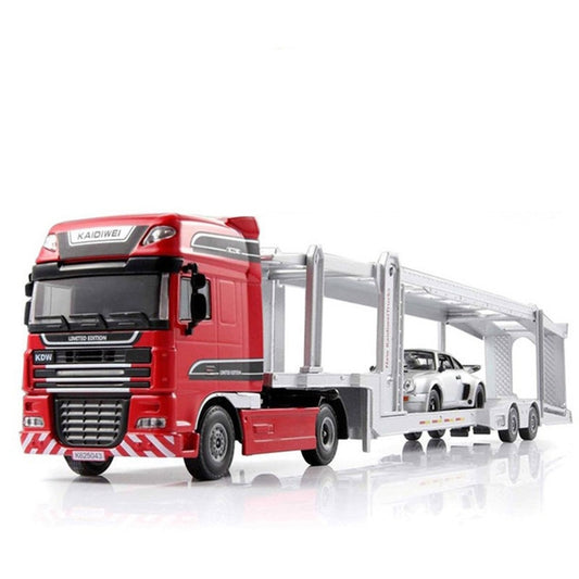 Alloy 1:50 Double-Deck Car Transporter Truck Diecast  Vehicle Model Toy(Red) - Model Toys by buy2fix | Online Shopping UK | buy2fix