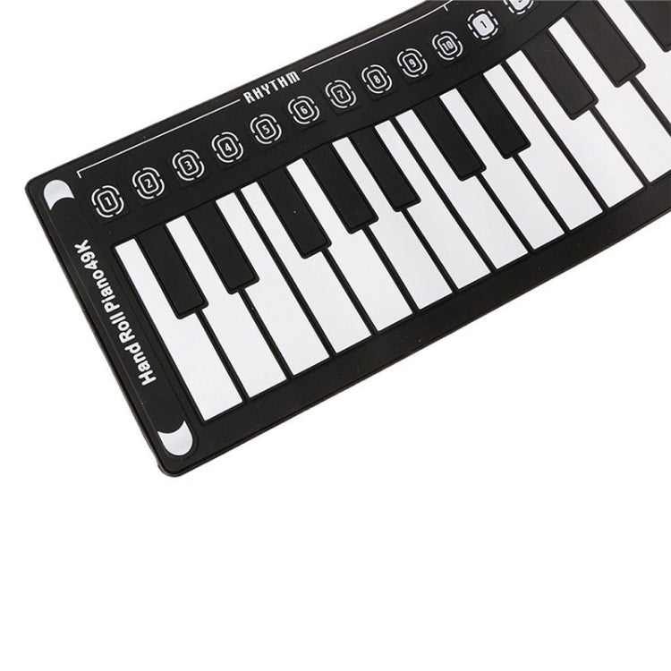 49-Key Portable Hand-Rolled Piano With Horn Children Beginners To Practice Electronic Piano(Elegant Black) - Keyboard Instruments by buy2fix | Online Shopping UK | buy2fix