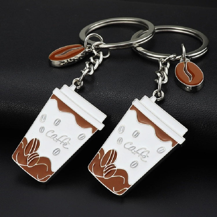 2 PCS Coffee Cup Keychain Creative Metal Pendant Small Gift - Key Rings by buy2fix | Online Shopping UK | buy2fix