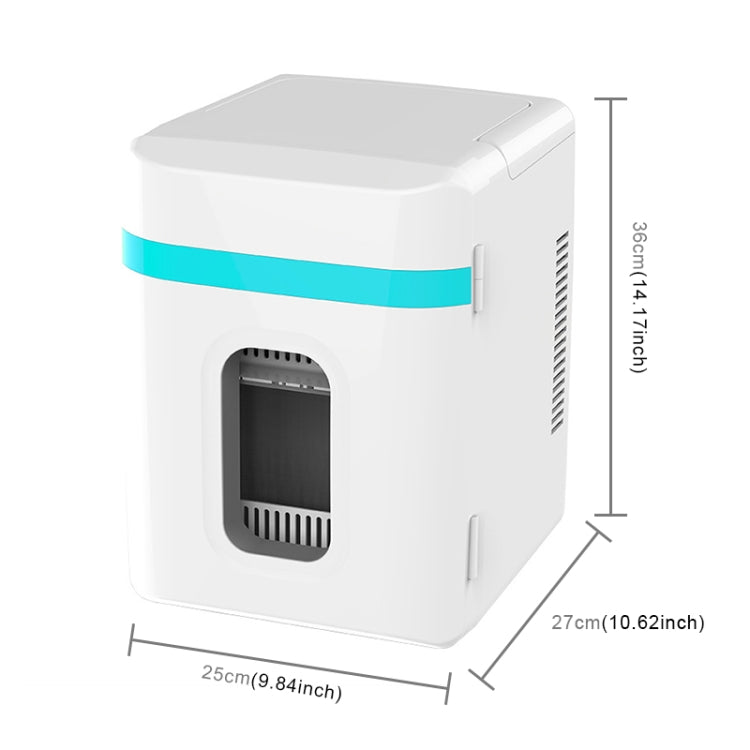 10L Mini Refrigerator Car Home Dual-use Small Dormitory Refrigerator, CN Plug(White Blue) - Home & Garden by buy2fix | Online Shopping UK | buy2fix