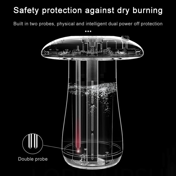 Mushroom Aromatherapy Night Light Bedroom Bedside Sleep Air Humidifier Sleep Aid Lamp Automatic Alcohol Sprayer(Black) - Home & Garden by buy2fix | Online Shopping UK | buy2fix