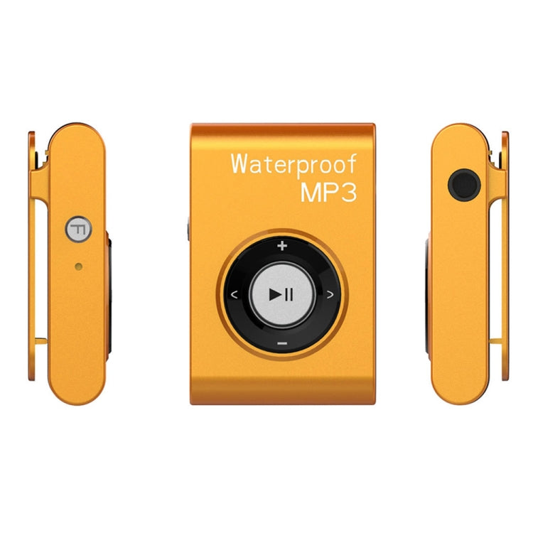 C26 IPX8 Waterproof Swimming Diving Sports MP3 Music Player with Clip & Earphone, Support FM, Memory:8GB(Orange) - Consumer Electronics by buy2fix | Online Shopping UK | buy2fix