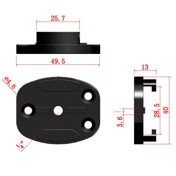 4 Holes Aluminum Quick Release Tripod Mount Base For Sports Camera, Color: Black Embedded Nut - DJI & GoPro Accessories by buy2fix | Online Shopping UK | buy2fix