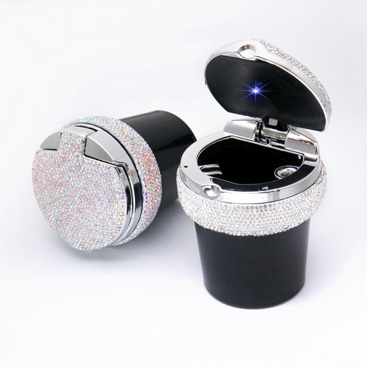 Studded Diamond Car Ashtray with Led Lamp(Bright Black) - Ashtrays by buy2fix | Online Shopping UK | buy2fix