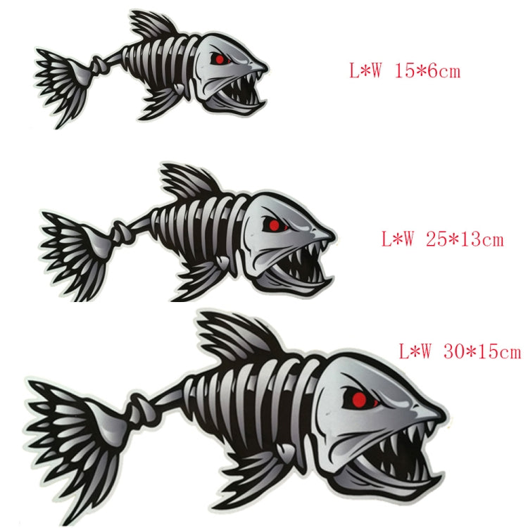 10 PCS Horror Skeleton Shark Fishing Daren Cover Scratch Reflective Waterproof Personality Body Sticker 30*15cm - Decorative Sticker by buy2fix | Online Shopping UK | buy2fix