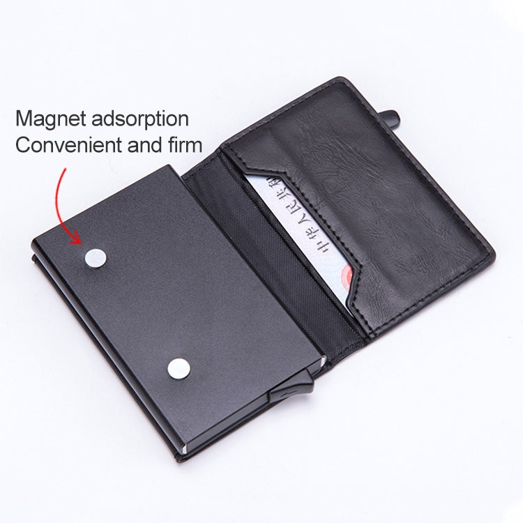 Magnetic RFID Bag Multifunctional Aluminum Automatic Pop-up Credit Card Package(Coffee) - Antimagnetic RFID Package by buy2fix | Online Shopping UK | buy2fix