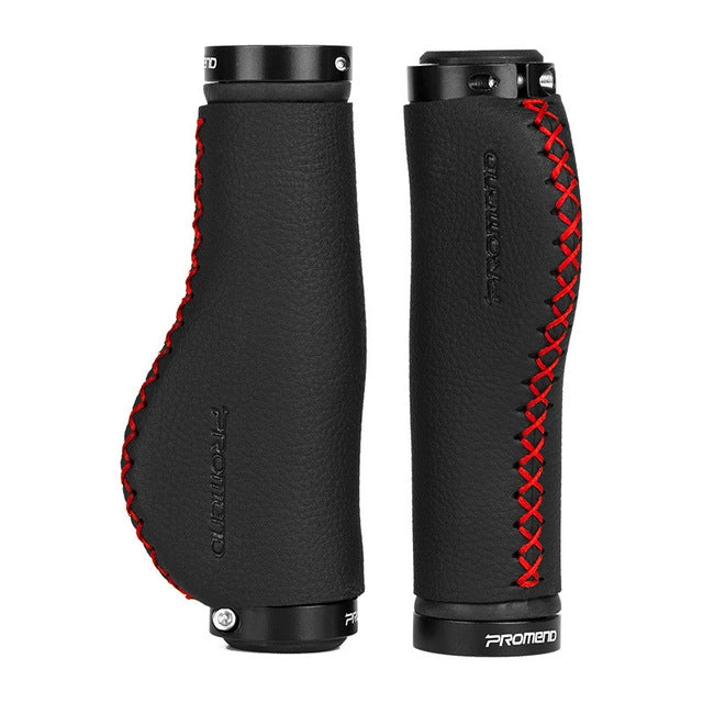 PROMEND Mountain Bicycle Sponge Leather Anti-Skid Grip Ergonomic Handle(Black red line) - Outdoor & Sports by PROMEND | Online Shopping UK | buy2fix