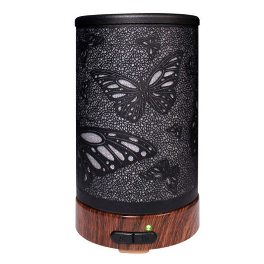 Butterfly Pattern Air Humidifier Essential Oil Diffuser Mist Maker Colorful LED Lamp  Diffuser Aromatherapy Air Purifier, Plug Type:US Plug(Black) - Home & Garden by buy2fix | Online Shopping UK | buy2fix