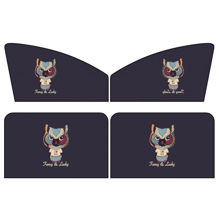 4 PCS / Set Car Window Magnet Sunshade Curtain Heat Insulation Sun Block(Catman) - In Car by buy2fix | Online Shopping UK | buy2fix