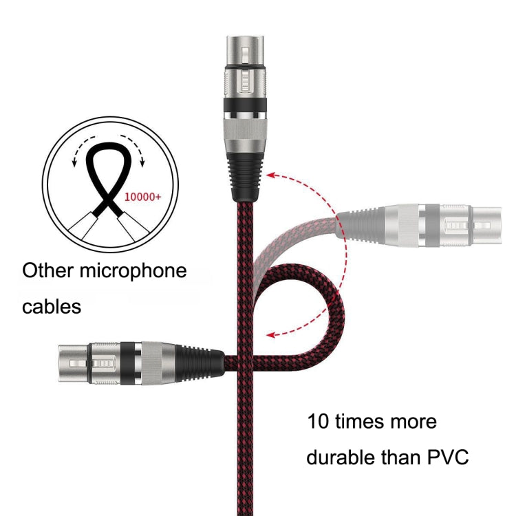 8m Red and Black Net TRS 6.35mm Male To Caron Female Microphone XLR Balance Cable -  by buy2fix | Online Shopping UK | buy2fix