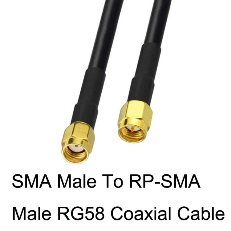 SMA Male To RP-SMA Male RG58 Coaxial Adapter Cable, Cable Length:1m - Connectors by buy2fix | Online Shopping UK | buy2fix