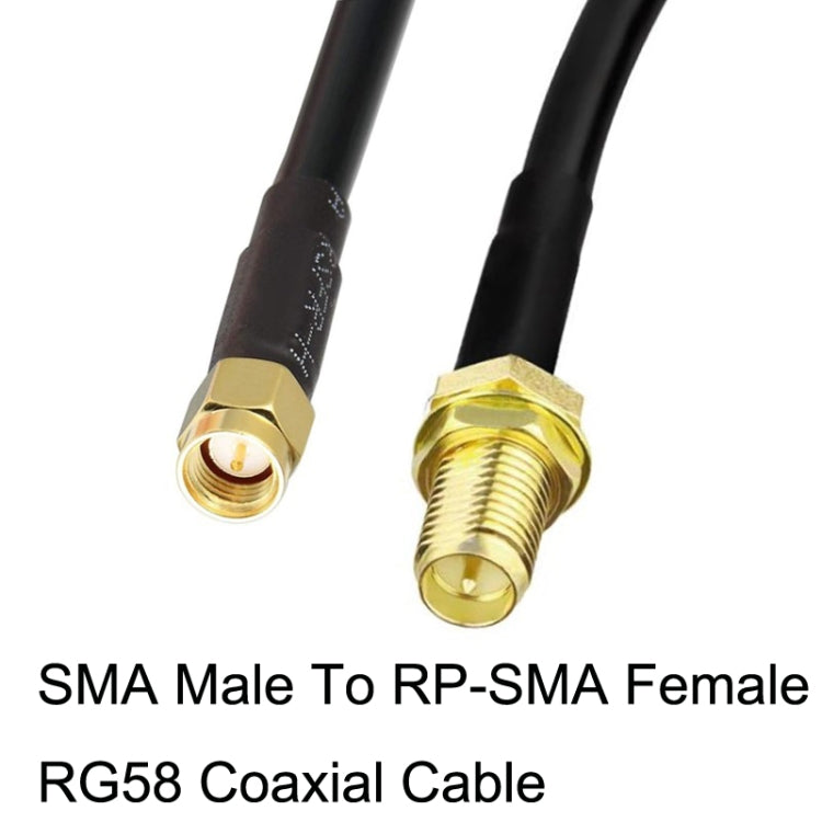 SMA Male To RP-SMA Female RG58 Coaxial Adapter Cable, Cable Length:0.5m - Connectors by buy2fix | Online Shopping UK | buy2fix