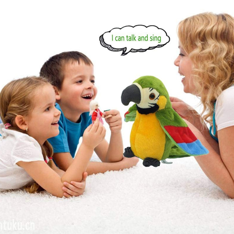 Plush Toy Parrots Recording Talking Parrots Will Twist the Fan Wings Children Toys, Size:Height 18cm(Green) - Toys & Hobbies by buy2fix | Online Shopping UK | buy2fix