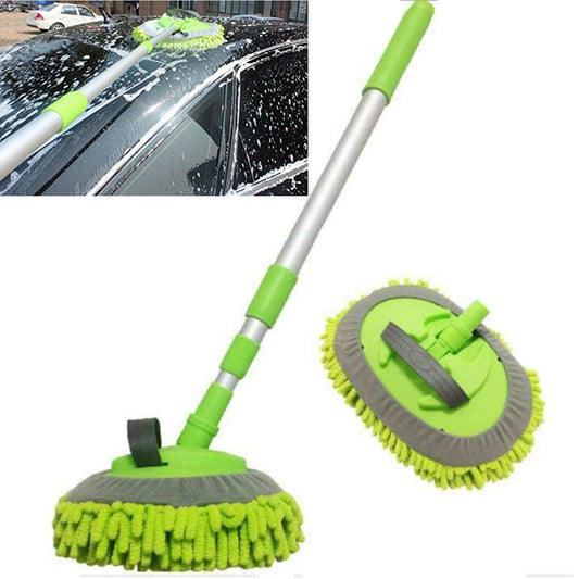 2 PCS Aluminum Alloy Three-section Telescopic Rod Car Wash Cleaning Brush Dusting Tool Dust Mop - Car washing supplies by buy2fix | Online Shopping UK | buy2fix