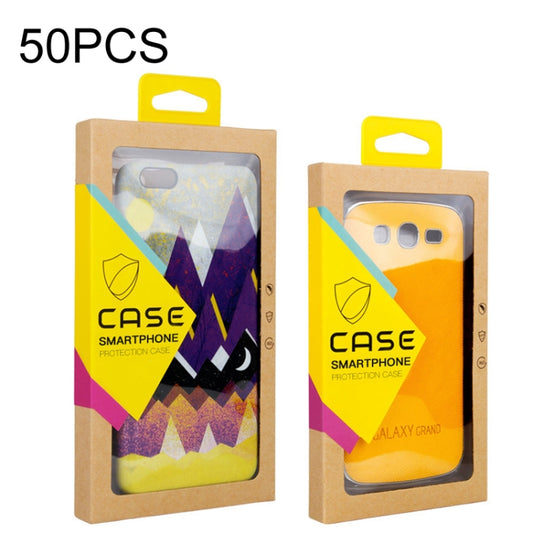 50 PCS Kraft Paper Phone Case Leather Case Packaging Box, Size:   L 5.8-6.7 Inch(Yellow) -  by buy2fix | Online Shopping UK | buy2fix