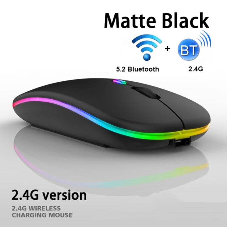 3 Keys RGB Backlit Silent Bluetooth Wireless Dual Mode Mouse(White) - Wireless Mice by buy2fix | Online Shopping UK | buy2fix