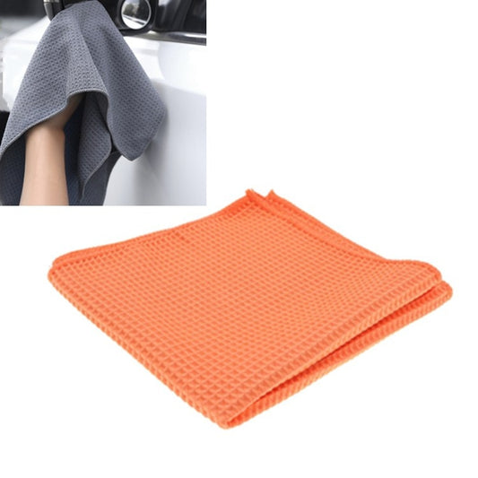 Pineapple Lattice Microfiber Lint-free Absorbent Honeycomb Car Washing Towel, Size:40x40cm(Orange) - Car washing supplies by buy2fix | Online Shopping UK | buy2fix