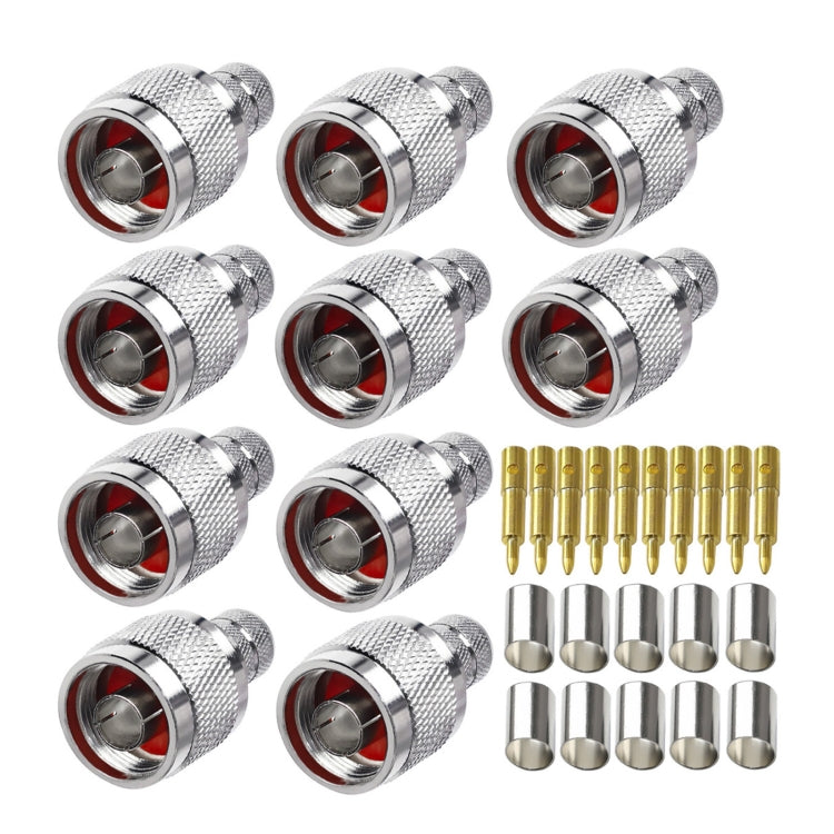 10pcs NJ-7 For LMR400 N Type Plug Connector Low Loss RF Coaxial Connector -  by buy2fix | Online Shopping UK | buy2fix