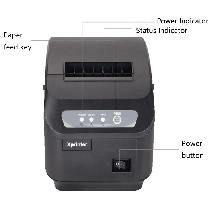 Xprinter XP-Q200II Thermal Small Receipt Printer Catering And Kitchen Receipt Printer 80mm Cutter, Interface Type:LAN Interface(US Plug) - Printer by Xprinter | Online Shopping UK | buy2fix