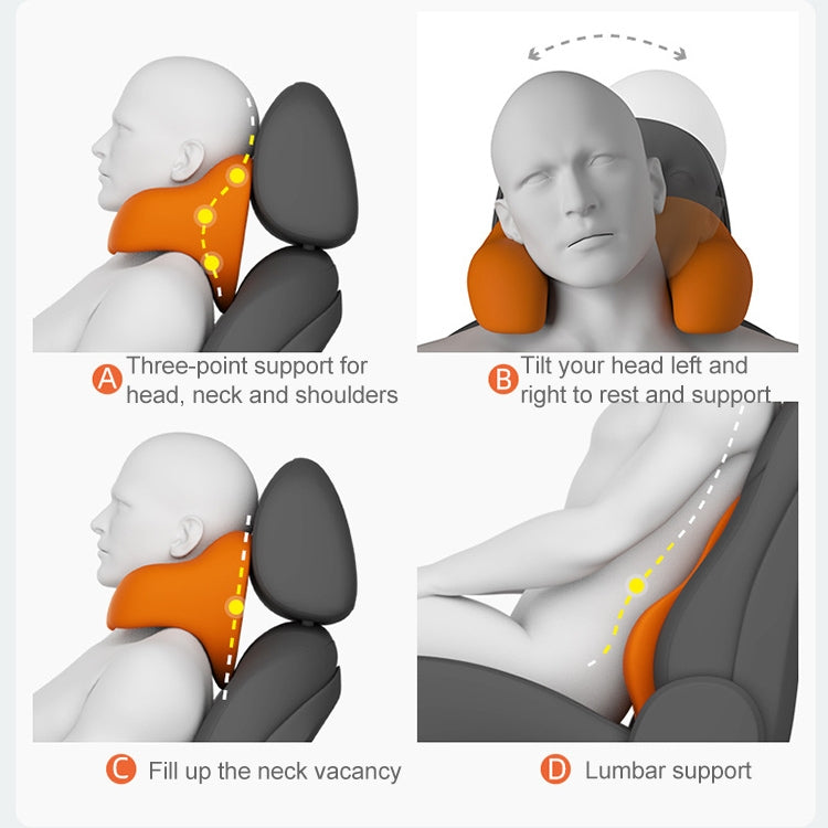 U-shaped Car Headrest Car Memory Foam Neck Pillow(Apricot Grey) - Seat Accessories by buy2fix | Online Shopping UK | buy2fix