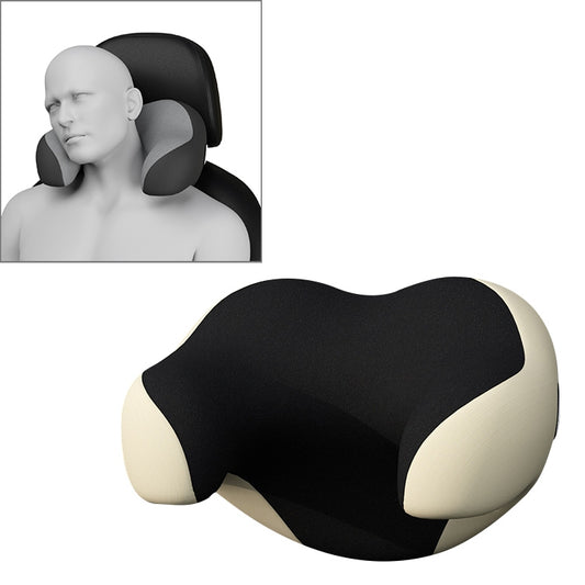 U-shaped Car Headrest Car Memory Foam Neck Pillow(Apricot Black) - Seat Accessories by buy2fix | Online Shopping UK | buy2fix