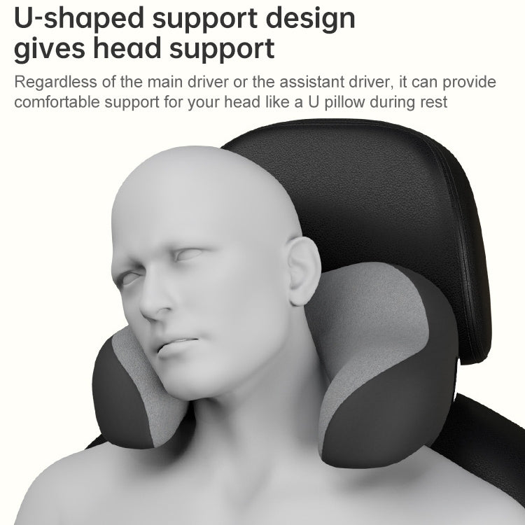 U-shaped Car Headrest Car Memory Foam Neck Pillow(Black Gray) - Seat Accessories by buy2fix | Online Shopping UK | buy2fix