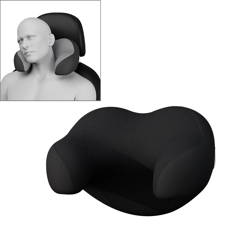 U-shaped Car Headrest Car Memory Foam Neck Pillow(Pure Black) - Seat Accessories by buy2fix | Online Shopping UK | buy2fix