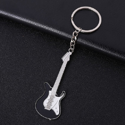 2 PCS Creative Guitar Keychain Metal Musical Instrument Pendant(Black) - Key Rings by buy2fix | Online Shopping UK | buy2fix