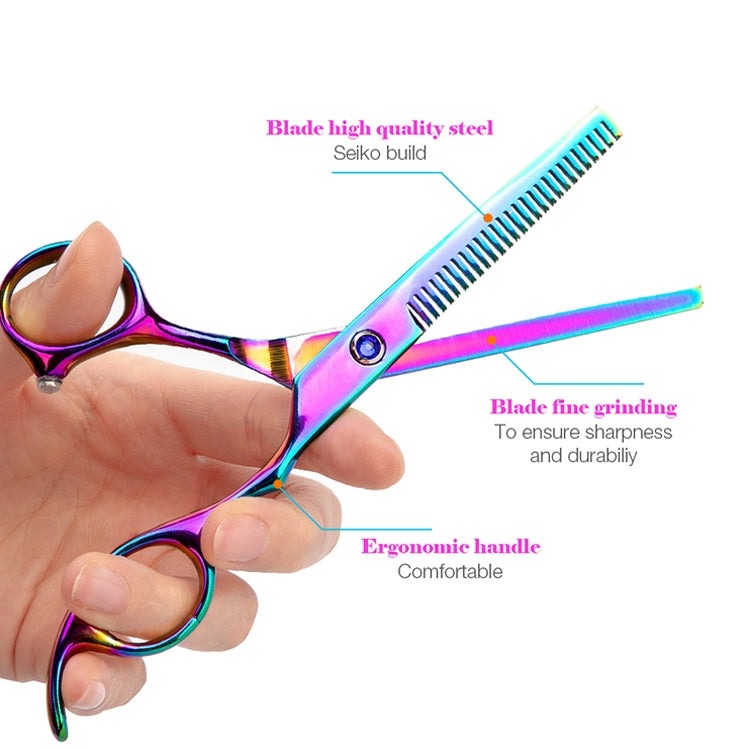 Professional Hair Cutting Scissor Hairdressing Kit Thinning Scissors Barber(Purple Thinning（SXLC-601T)) - Hair Trimmer by buy2fix | Online Shopping UK | buy2fix
