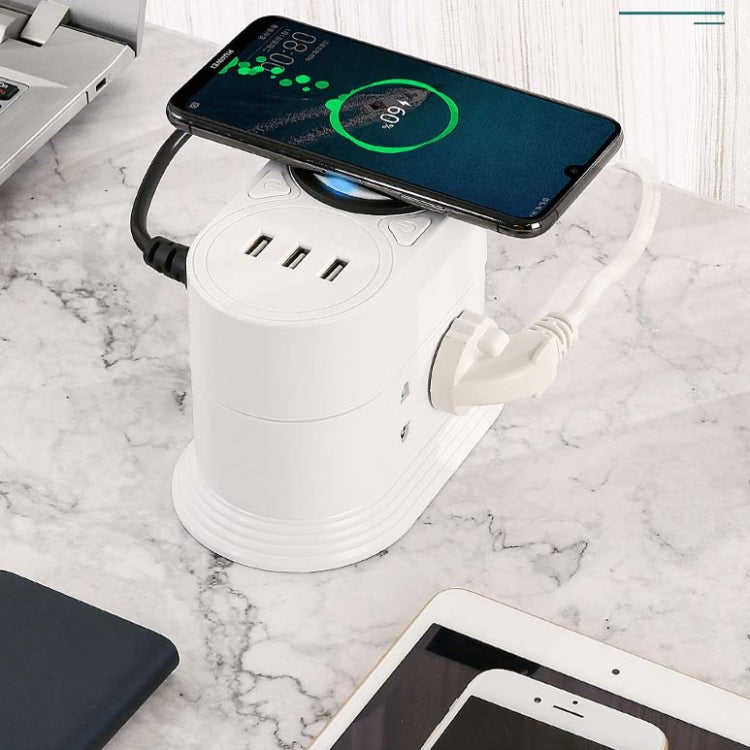 Mobile Phone Wireless Charging Socket Creative Smart USB Power Strip Multi-Function Desktop Vertical Power Strip, CN Plug, Specification: 0.8 Meters, Style:2 Layer(White) - Consumer Electronics by buy2fix | Online Shopping UK | buy2fix