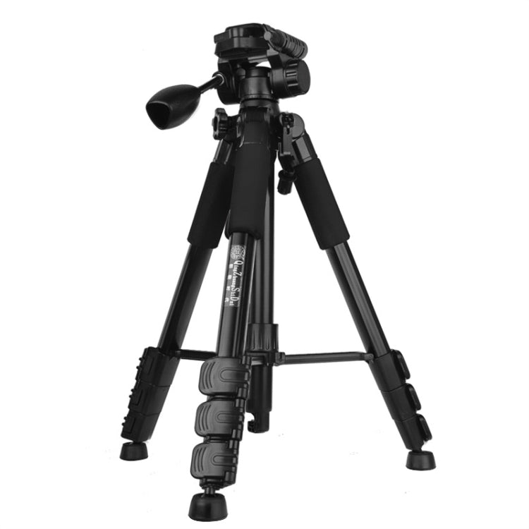 Q111 4-Section Folding Legs Live Broadcast Aluminum Alloy Tripod Mount with Three-dimensional Damping Tripod Heads(Black) - Camera Accessories by buy2fix | Online Shopping UK | buy2fix