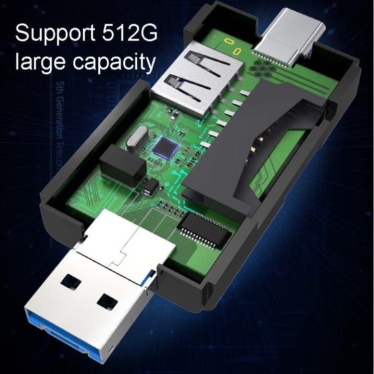 2 PCS Type-C & Micro USB & USB 2.0 3 in 1 Ports Multi-function Card Reader, Support U Disk / TF / SD( White) - Computer & Networking by buy2fix | Online Shopping UK | buy2fix