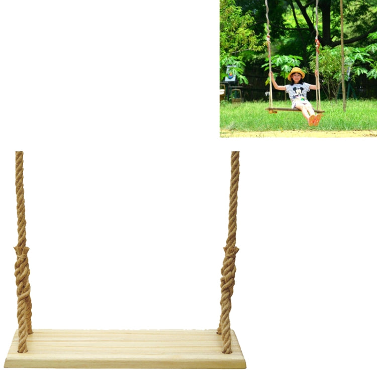 Outdoor Swing Indoor Balcony Children Adult Solid Wood Swing, Style:Hemp Rope(60x16 cm) - Toy Sports by buy2fix | Online Shopping UK | buy2fix