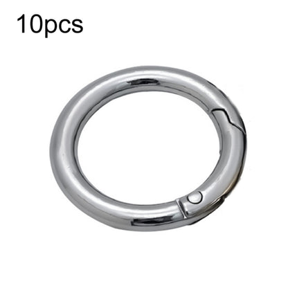 10pcs Zinc Alloy Spring Ring Metal Open Bag Webbing Keychain, Size:Half-inch Silver - In Car by buy2fix | Online Shopping UK | buy2fix