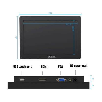 ZGYNK KQ101 HD Embedded Display Industrial Screen, Size: 10 inch, Style:Capacitive - LCD Monitors by ZGYNK | Online Shopping UK | buy2fix