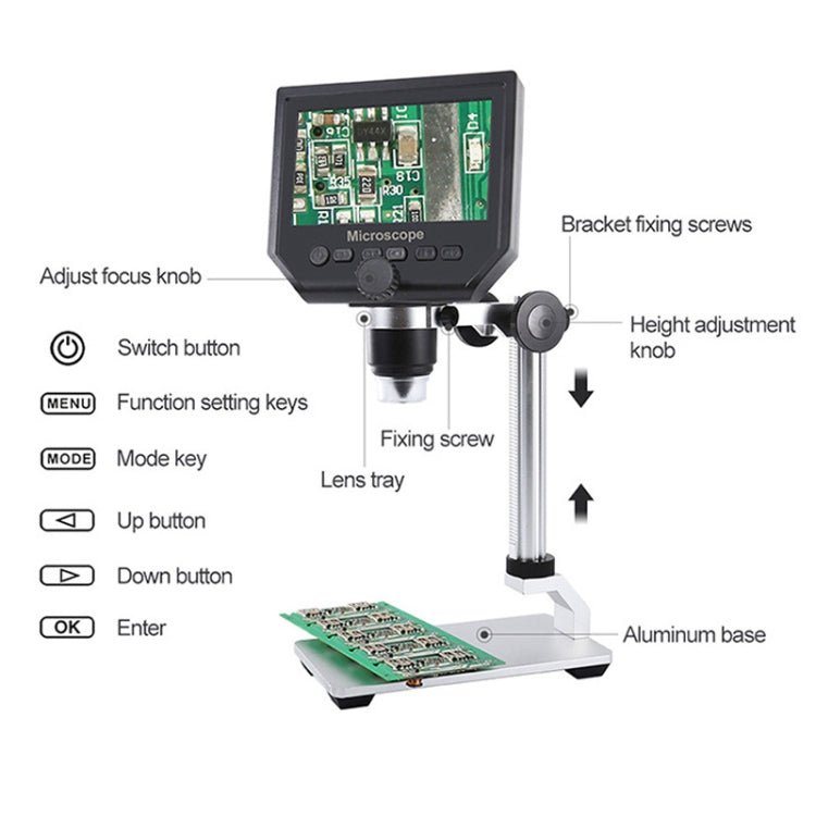 G600A HD Mobile Phone Repair Microscope 4.3 Inch Screen Digital Microscope Electron Microscope(US Plug) - Digital Microscope by buy2fix | Online Shopping UK | buy2fix