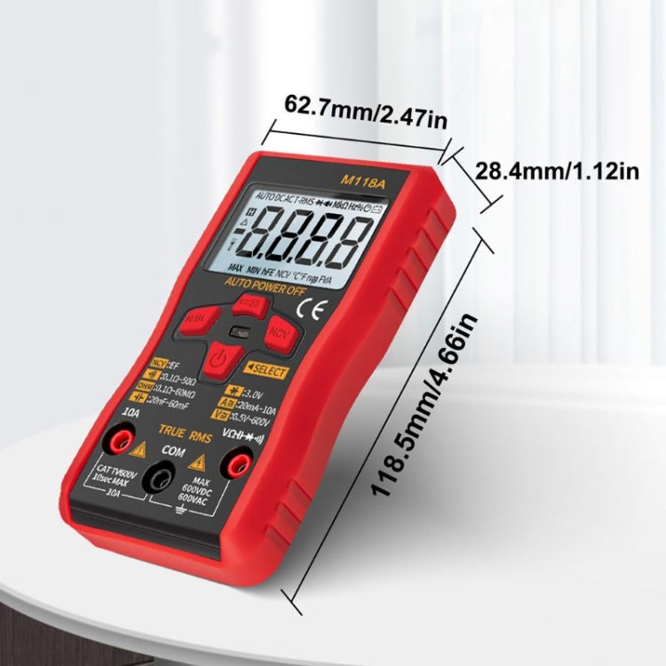 ANENG M118A High-Precision Automatic Range Multimeter Multi-Function Small Electrician Instrumentation Digital Universal Meter - Consumer Electronics by ANENG | Online Shopping UK | buy2fix