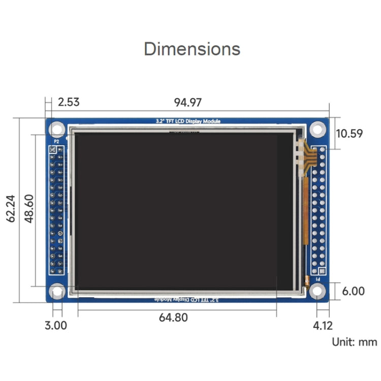 Waveshare 16498 3.2inch 320x240 Pixels Touch LCD (D), With Touch Panel And Stand-Alone Controllers - LCD & LED Display Module by Waveshare | Online Shopping UK | buy2fix