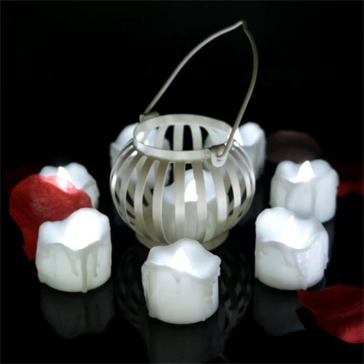 12 PCS/Box  LED Candle Electronic Tea Wax Simulation Tears Electronic Candle Light Wedding Decoration Candle Light(Warm White) - Home & Garden by buy2fix | Online Shopping UK | buy2fix