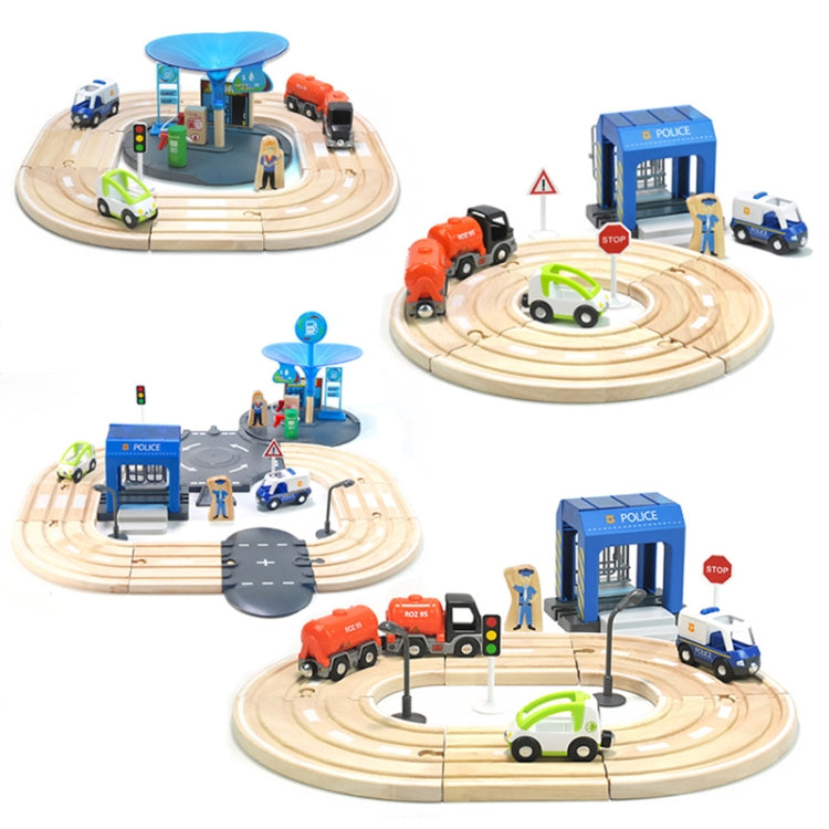 Multifunctional Wooden Police Station Road Track Set Baby Assembling Building Blocks Educational Early Education Toys - Building Blocks by buy2fix | Online Shopping UK | buy2fix