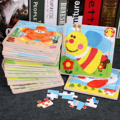 5 PCS KBX-017 Children Wooden Picture Puzzle Baby Early Education Toys(Chicken) - Puzzle Toys by buy2fix | Online Shopping UK | buy2fix
