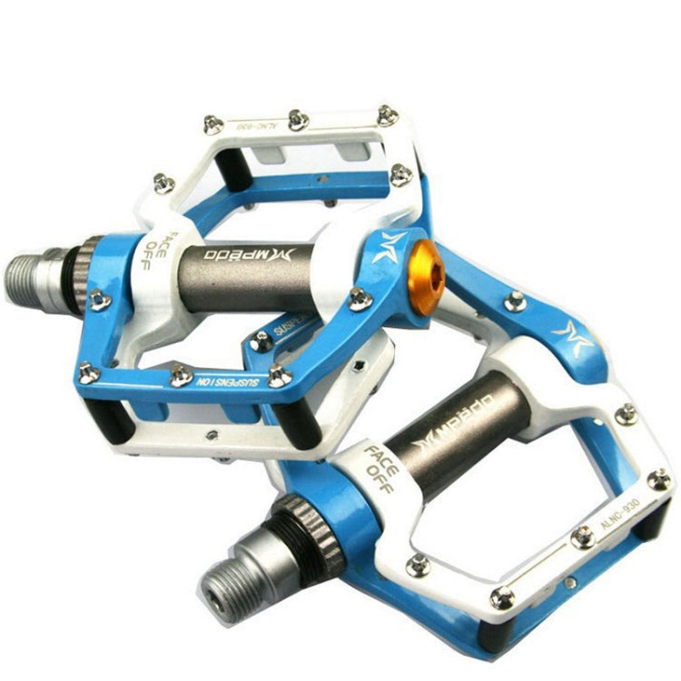 MPEDA Mountain Bike Bearing Pedal Ultra-Light Aluminum Alloy Non-Slip Bearing Pedal, Size: 930(White Blue) - Pedals by MPEDA | Online Shopping UK | buy2fix