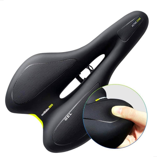 Silicone Bicycle Seat GEL Mountain Bike Saddle Bicycle Seat Saddle(Black Yellow) - Bicycle Saddle by buy2fix | Online Shopping UK | buy2fix