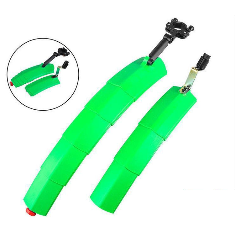 Bicycle Telescopic Folding Mudguard  27.5 Inch Extended Water Retaining LED Taillight(Green) - Outdoor & Sports by buy2fix | Online Shopping UK | buy2fix