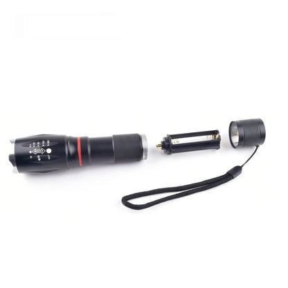 Telescopic Zoom Strong Light Flashlight Strong Magnetic Rechargeable LED Flashlight, Colour: Silver Head (No Battery, No Charger) - LED Flashlight by buy2fix | Online Shopping UK | buy2fix