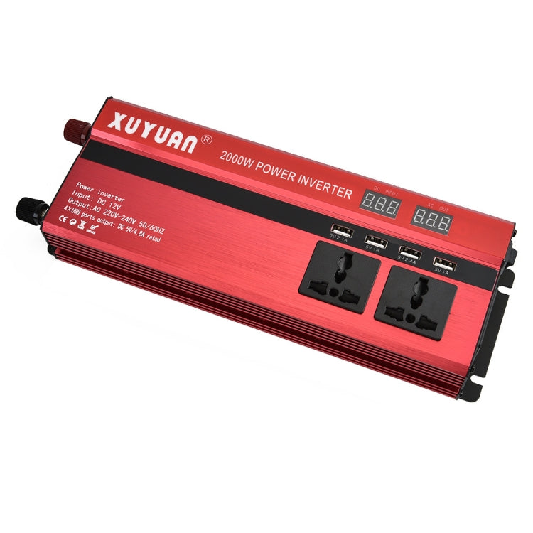 XUYUAN 2000W Car Inverter with USB Display Converter, Specification: 12V to 220V -  by Car Inverter | Online Shopping UK | buy2fix
