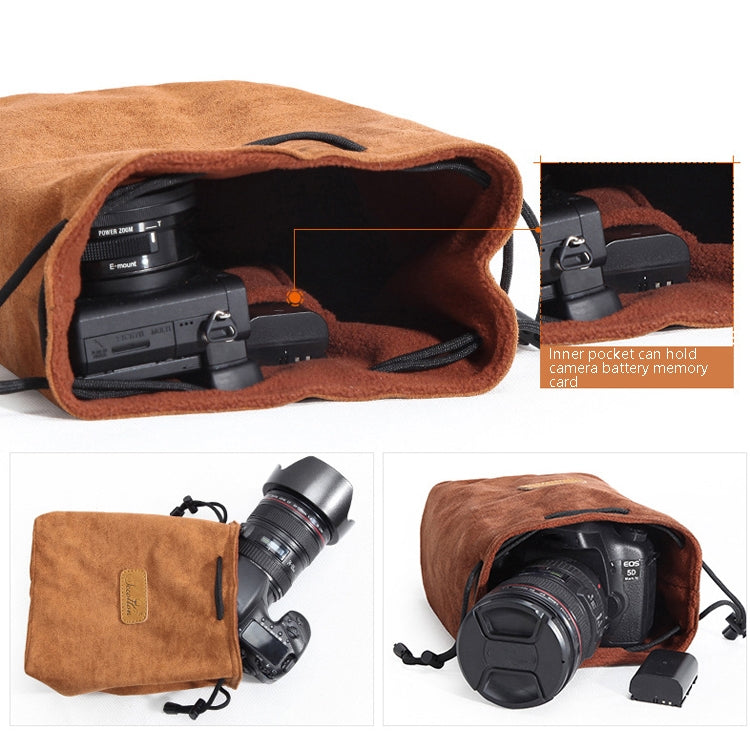 S.C.COTTON Liner Shockproof Digital Protection Portable SLR Lens Bag Micro Single Camera Bag Square Khaki S - Camera Accessories by S.C.COTTON | Online Shopping UK | buy2fix